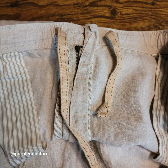Tommy Bahama Linen Cargo Pants L Relaxed Straight Stone Beige Coastal - Picture 3 of 10